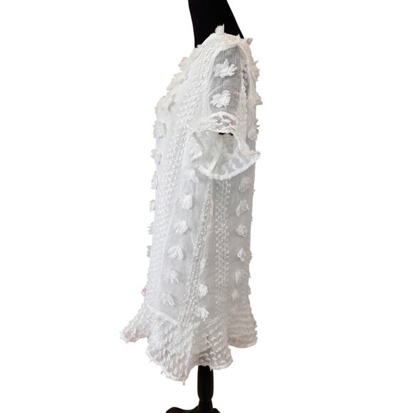 New SAVI MOM ~ Women's White Keyhole Back Baby Shower Mini Dress Size M - Picture 5 of 7